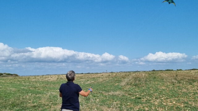 ... mit dem Lenkdrachen