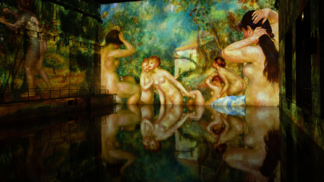 Pierre-Auguste Renoir - Badende im Wald - interessant auch die Wasserspiegelungen