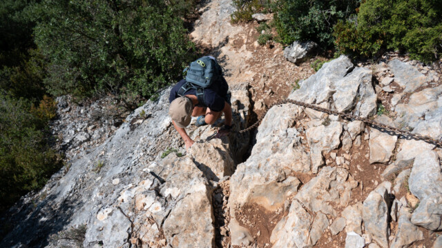 über die Flanke hoch