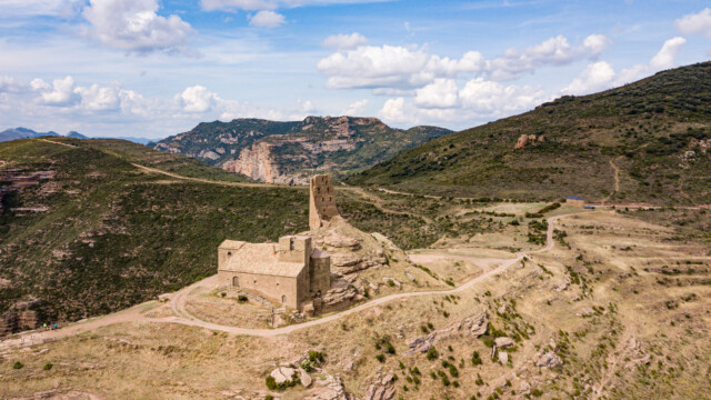 Überreste vom Castillo de Marcuello, Luftbild