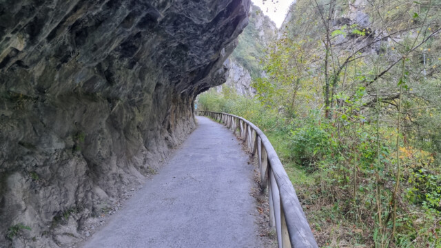 Weg in den Felsen gehauen