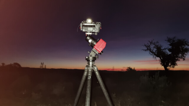 Montierung mit aufgesetzter Kamera