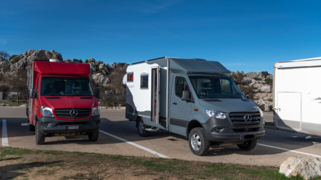 Galileo neben Jupi - zwei Mal Bimobil EX 366, mit ein paar Jahren Altersunterschied