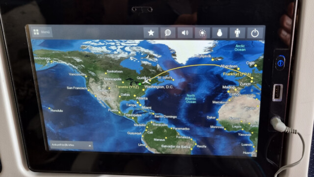 Flugroute über den Nordatlantik