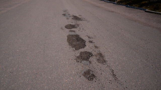 weggesprengter Asphalt