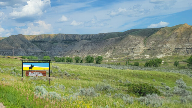 Strassen-Werbung fĂĽr die Badlands