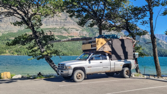 Eigenbau Pickup-Kabine, Tipi-Stangen fĂĽr das Vorzelt