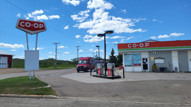 kleine Tankstelle der CO-OP Kooperation