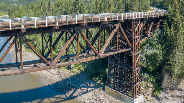 Holzkonstruktion, die bis vor wenigen Jahren noch in Betrieb war