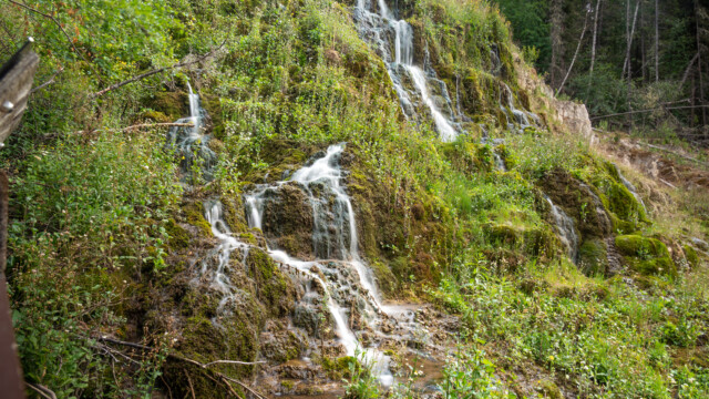 feine Wasserfälle im grünen Moos, leider mit ziemlich Mücken