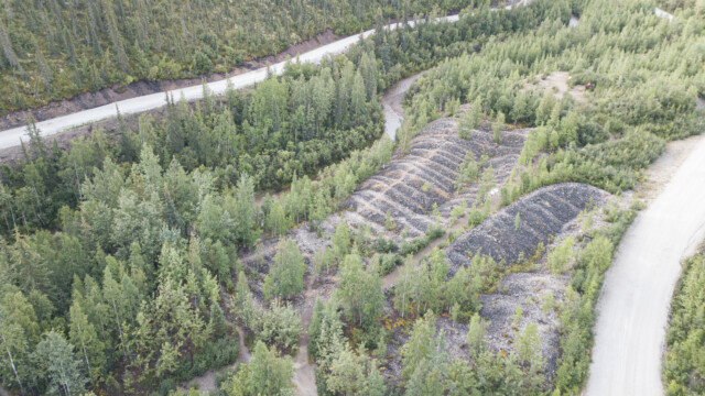 diese raupenähnlichen Gebilde hat der Schaufelbagger hinten rausgelassen
