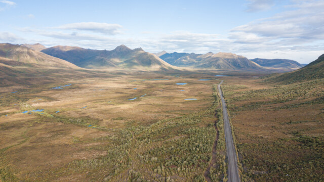 Dempster-Hwy von oben in etwas Herbststimmung