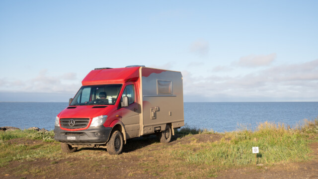 unser Stellplatz für die Nacht, direkt am arktischen Ozean