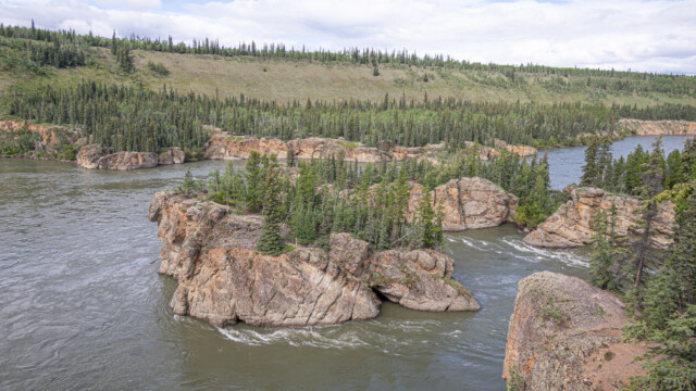 Five Finger Rapids vom Land aus...