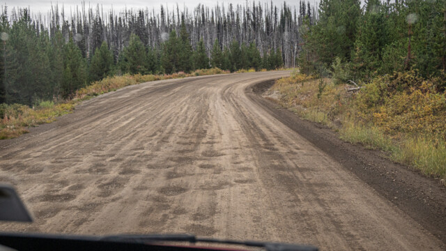 immer wieder Felder mit vielen Schlaglöchern