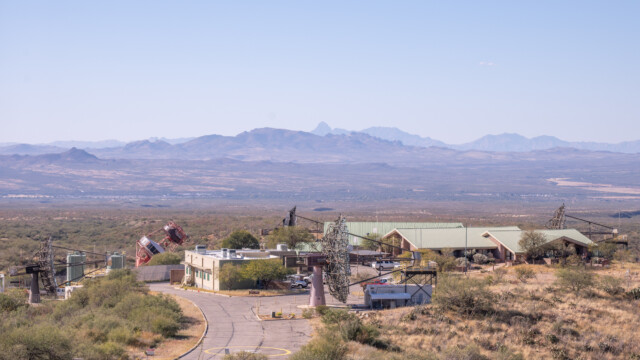 das Zentrum unten am Berg, wo die Gamma-Strahlen gemessen werden