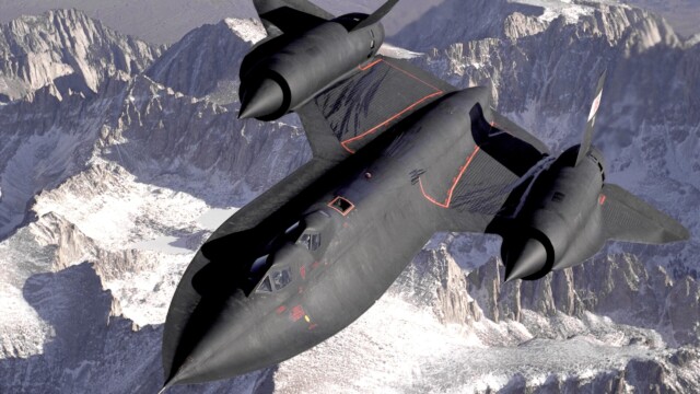 Lockheed SR-71 Blackbird, kurz nach dem Tanken; man sieht wie noch Treibstoff oben aus den Flügeln rausfliesst. Bildherkunft: https://upload.wikimedia.org/wikipedia/commons/9/97/Lockheed_SR-71_Blackbird.jpg