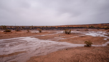 der Regen hinterlässt einige Pfützen...