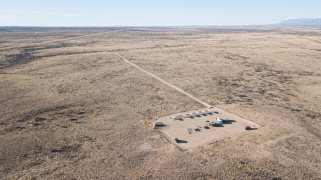 BLM-Platz von oben, diesmal ein richtiger Stellplatz mit Plumpsklo