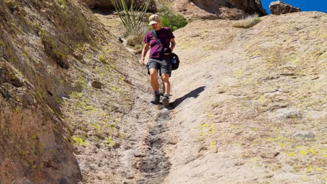 ab hier wird es sehr steil und wir verstauen unsere Kameras.