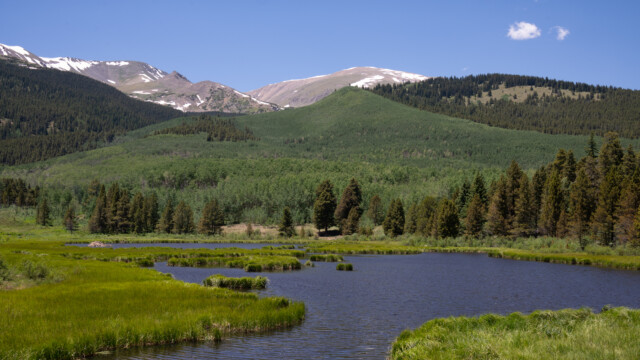 liebliche Landschaft, in der Mitte oben mit 4401müM der Mount Elbert, höchster Berg der Rocky Mountains