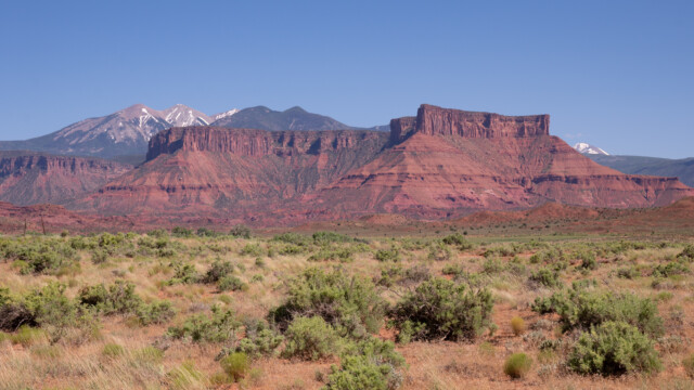 im Hintergrund die Rocky Mountains