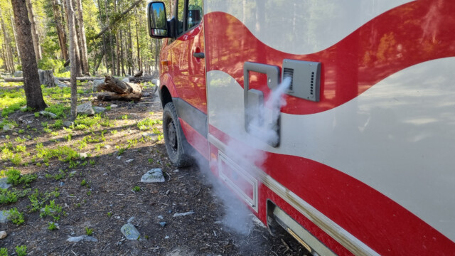 auf knapp 3'200m raucht der Boiler zwei Minuten