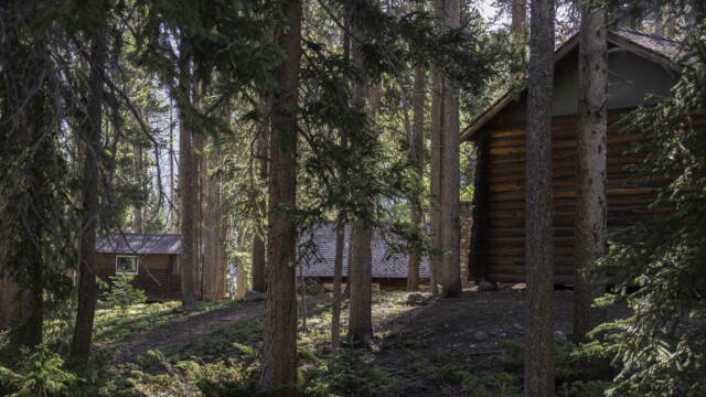 Cabins im Wald versteckt
